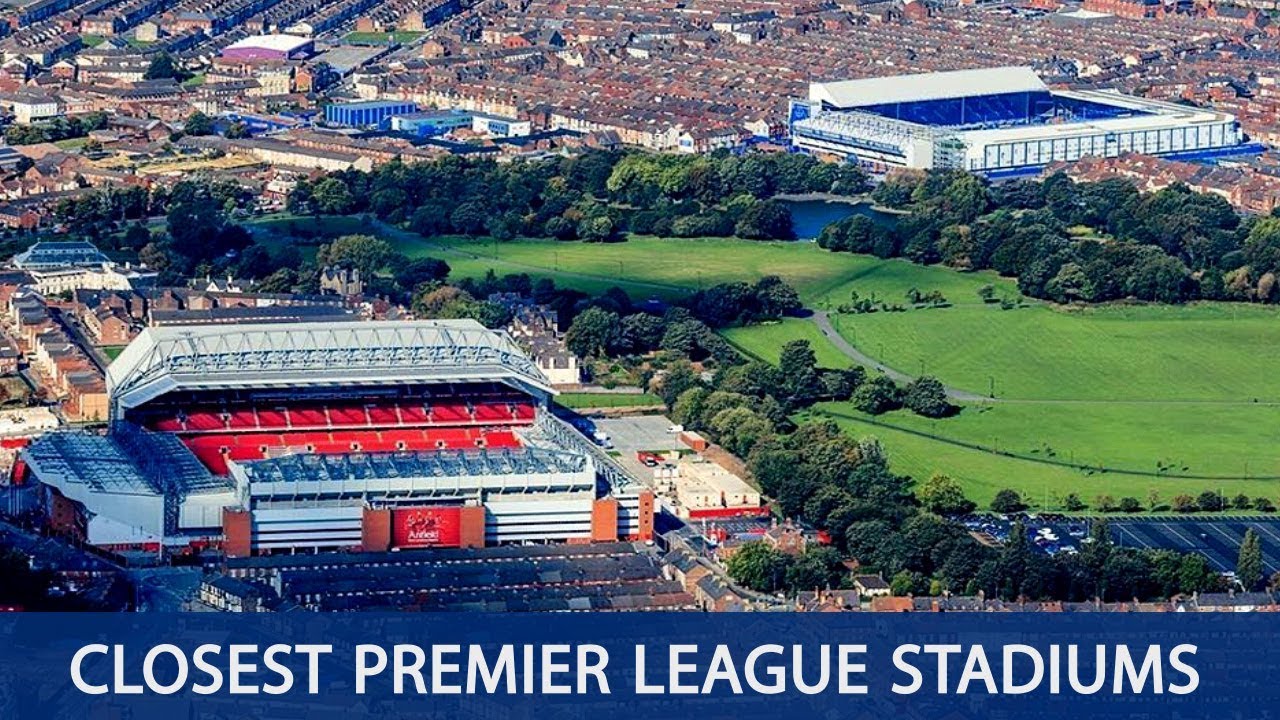 Which Football Stadiums of Premier League are closest to each other?
